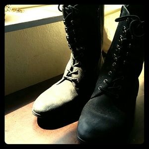 Vintage - military inspired laced boots