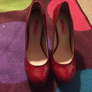 Betsey Johnson "Dita" Red Patent Heels!