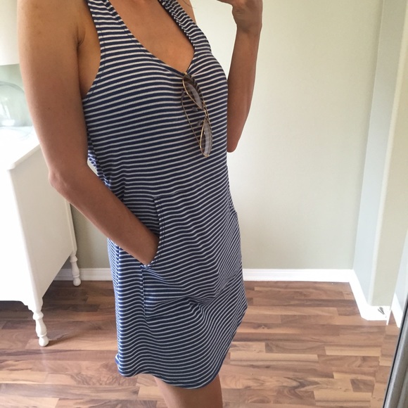 Sold • Blue & White Striped Summer Dress - Picture 3 of 4