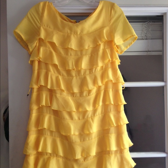 Yellow ruffle dress