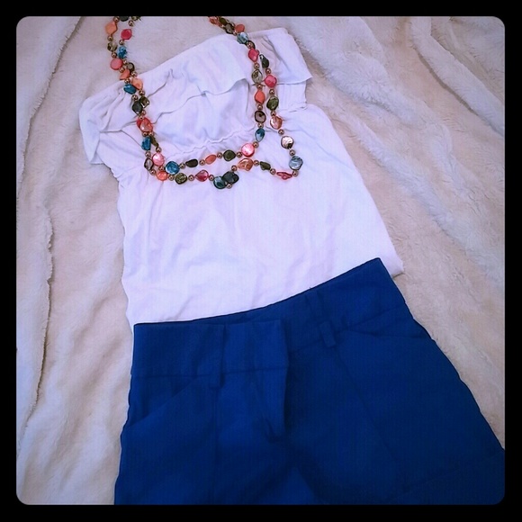Blue statement shorts