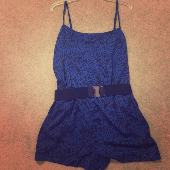 Never worn blue and black Bebe Romper