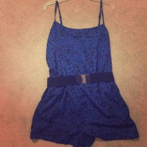 Never worn blue and black Bebe Romper