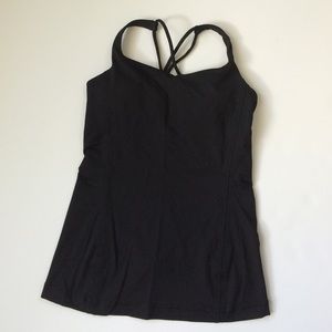 Black Lululemon tank with built in bra