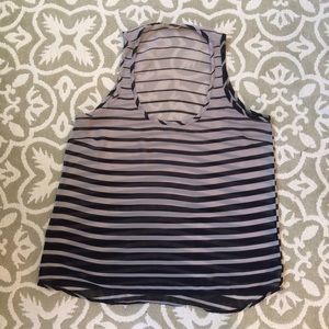 Striped sheer tank top