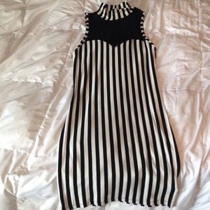 White & black tight dress