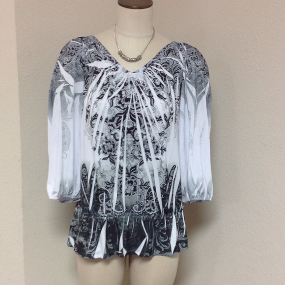 Cato Tops - Top grey and black