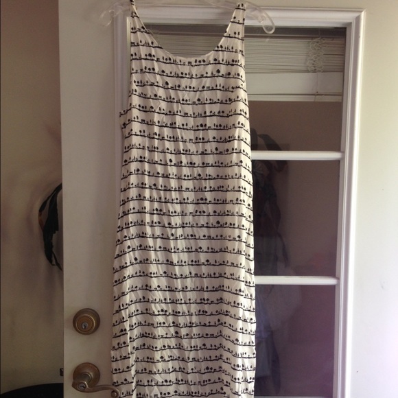 Black and white cute print maxi dress