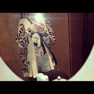 Black and white Aztec print Cardigan