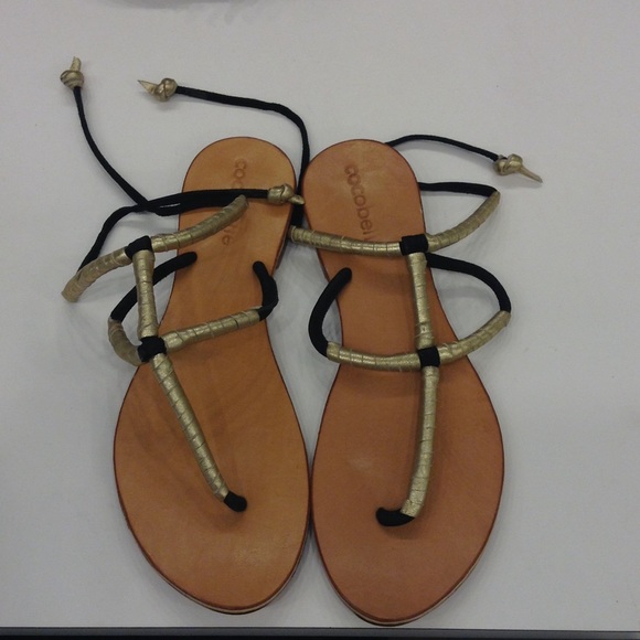 Cocobelle leather gold wrap sandal