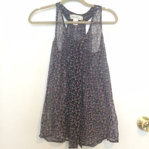 M floral sheer top