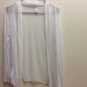 tan & white light cardigans