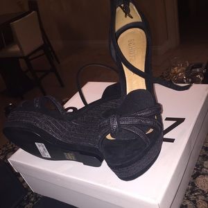 Black Schultz Wedges