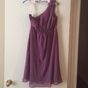 One shoulder chiffon bridesmaid dress
