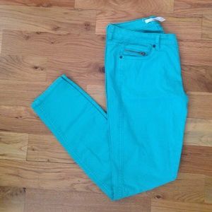Turquoise skinny jeans