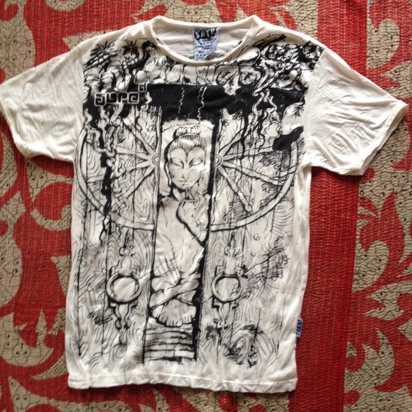 SURE Cotton tee. Buddhist graphic. Thailand.