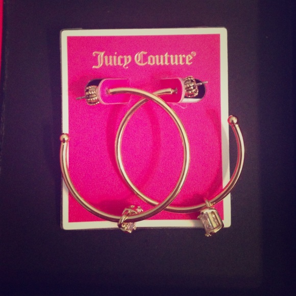 Diamond stud hoop earrings