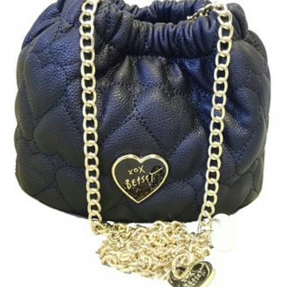 NWT! Betsey Johnson Black Leather Crossbody