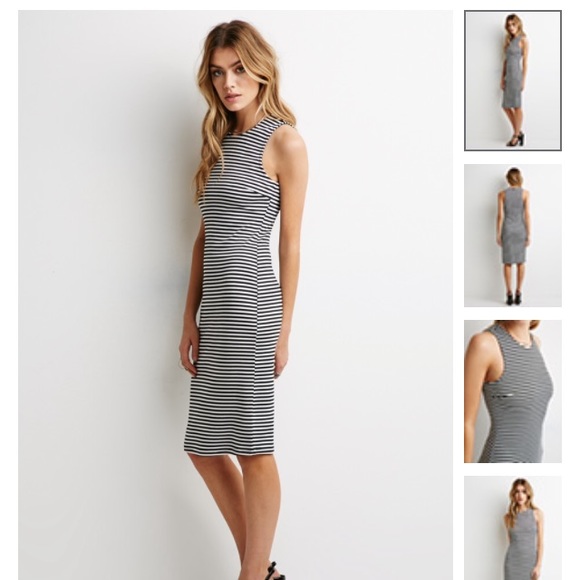 Black and white striped dress size small - Picture 2 of 3