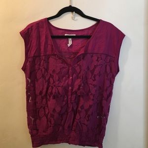 Short sleeved peasant top