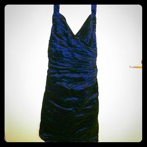 Nearly new BCBG navy blue halter cocktail dress XS