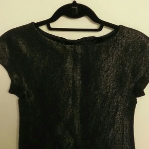 Theory size 0 gold and black brocade mini dress