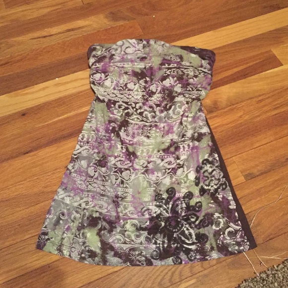 Strapless Patterned Tank