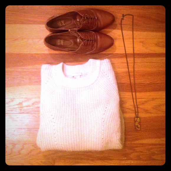H&M Slouchy Muted Taupe Crewneck Sweater