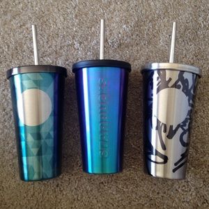 3 Starbucks Stainless Steel Travel Cups