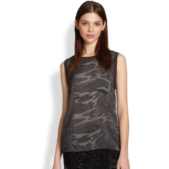 Haute Hippie Tops - Haute Hippie Camouflage Muscle Tee SOLD OUT