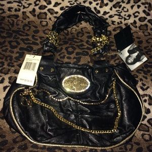 Baby Phat Black Leather Handbag