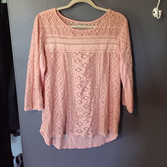Lucky Brand pink too with lace and solid back