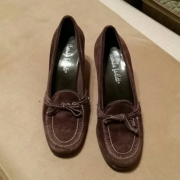 Brown suede wedge Oxford shoes