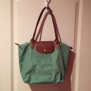 Light green Longchamp tote