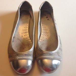 Silver coach flats