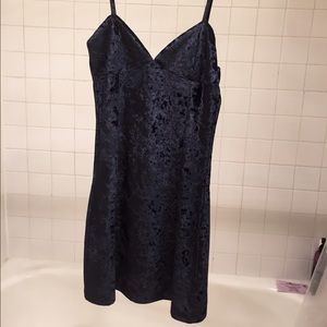 Velvet spaghetti strap mini dress