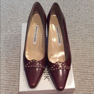 Manolo Blahnik Brown Kitten Heels