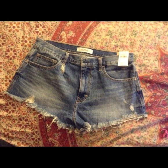High rise denim shorts