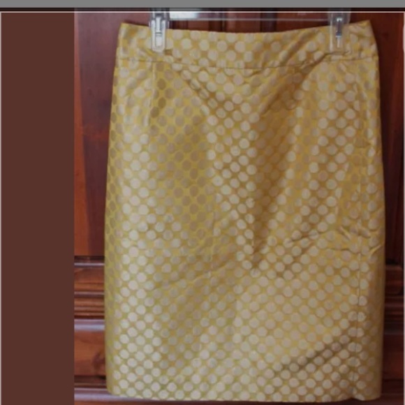 J. Crew Yellow Metallic Skirt