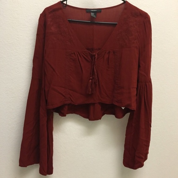 Bohemian bell sleeve crop top!!