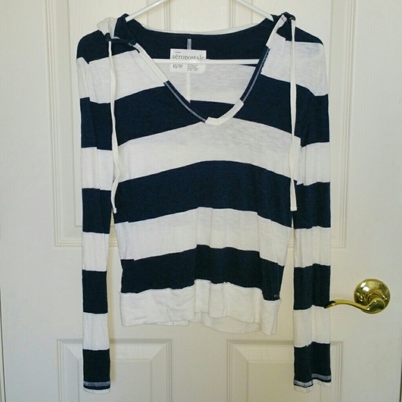 Aeropostale Striped Knit Hoodie