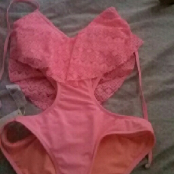 LA heart one piece bathing suit
