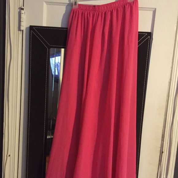 Pink flowing long skirt