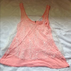 Peach tank top lace