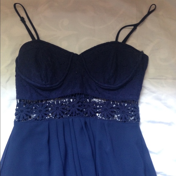 Blue high-low dress