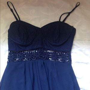 Blue high-low dress