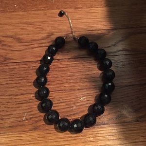 Black large bead necklace