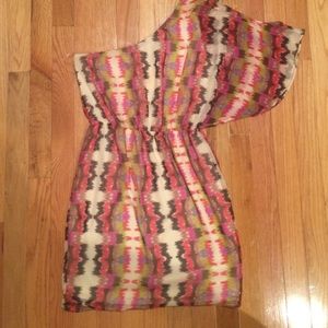 One shoulder printed dress