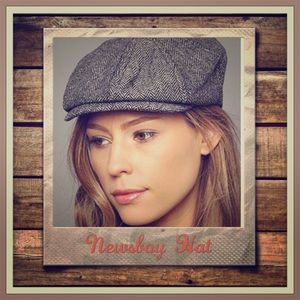 🆕Gray Newsboy Hat with Buckle Embellishment