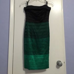 Bebe - Green Silk Cocktail Dress